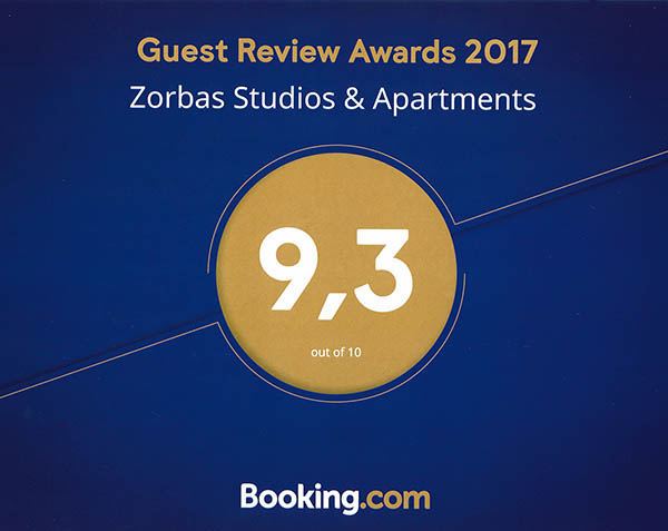 Booking-com - Zorbas Apartments Award 2017