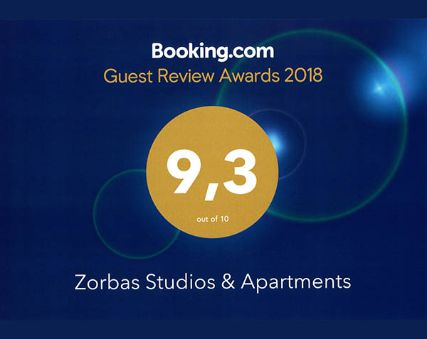 Booking-com - Zorbas Apartments Award 2018