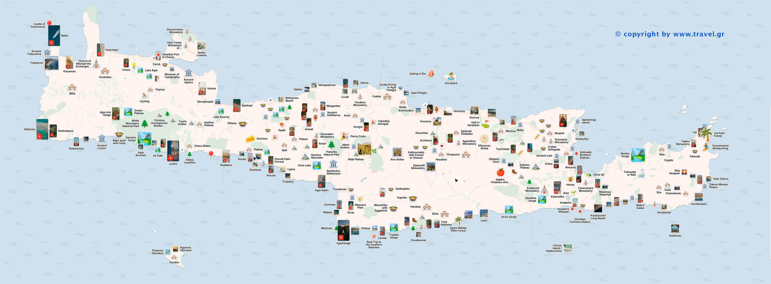 Maps of Agia Pelagia and the island of Crete 1 Interactive Natural and Civil Map of the island of Crete in Greece 3840x1413 2 scaled