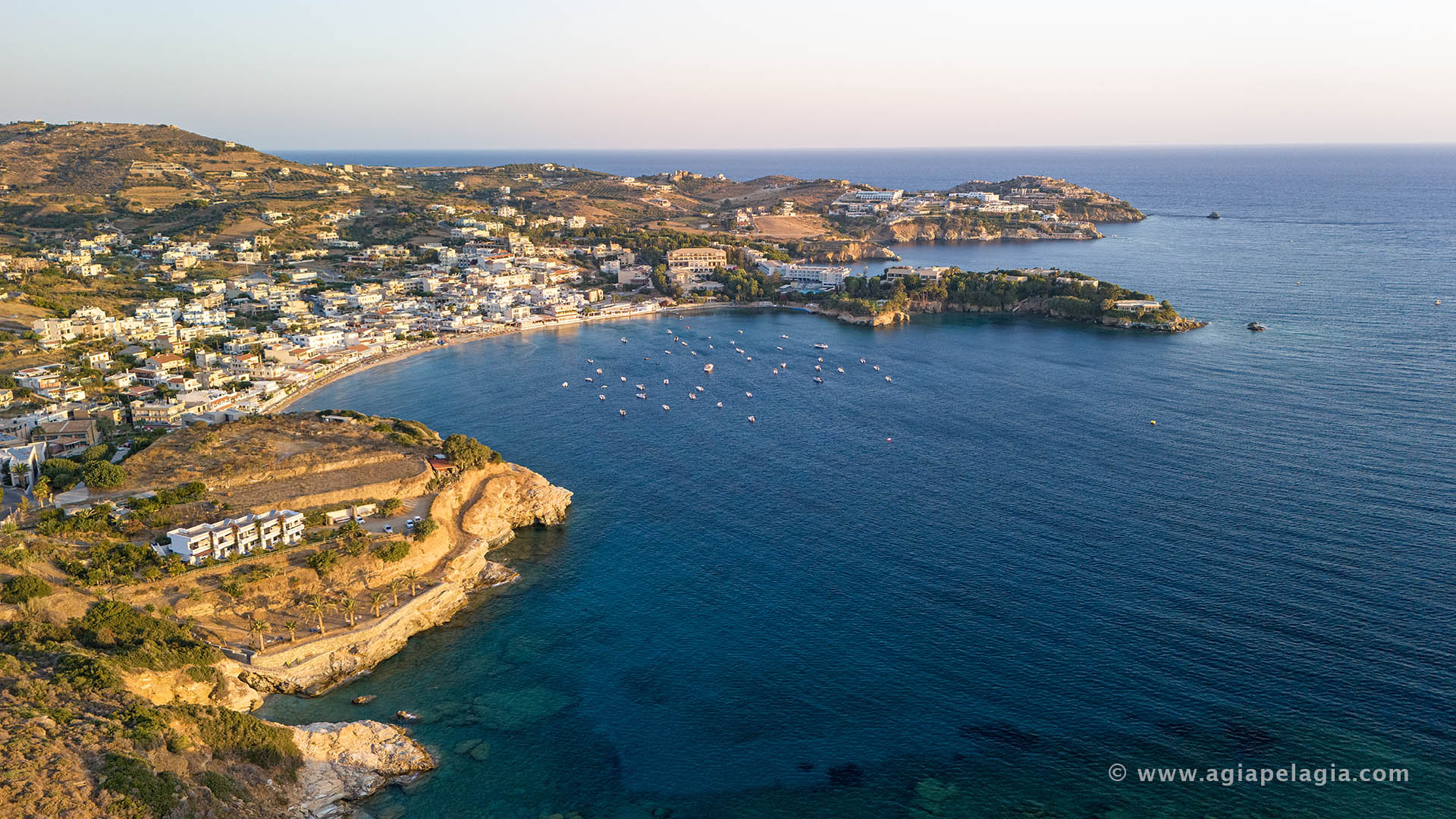 The holiday resort of Agia Pelagia on the island of Crete in Greece